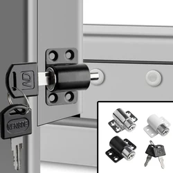Sliding Door Window Locks With 2 Keys Limiter Child Safety Protection Antitheft Catches Set White Sliver Black