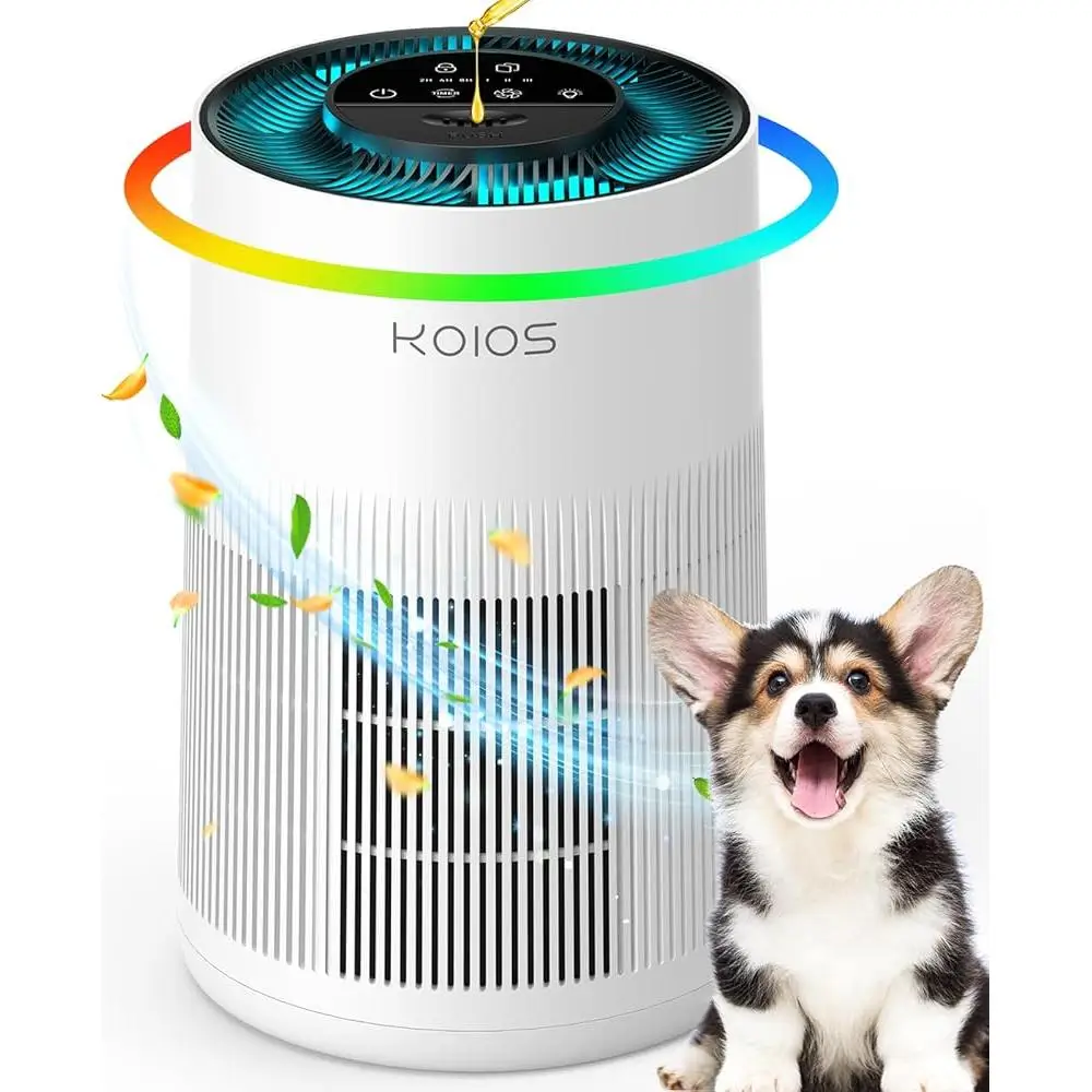 H13 True HEPA очиститель воздуха для больших помещений, 1200 футов2, 3 скорости, аромадиффузор, 7 цветов, бесшумная работа, таймер блокировки детей