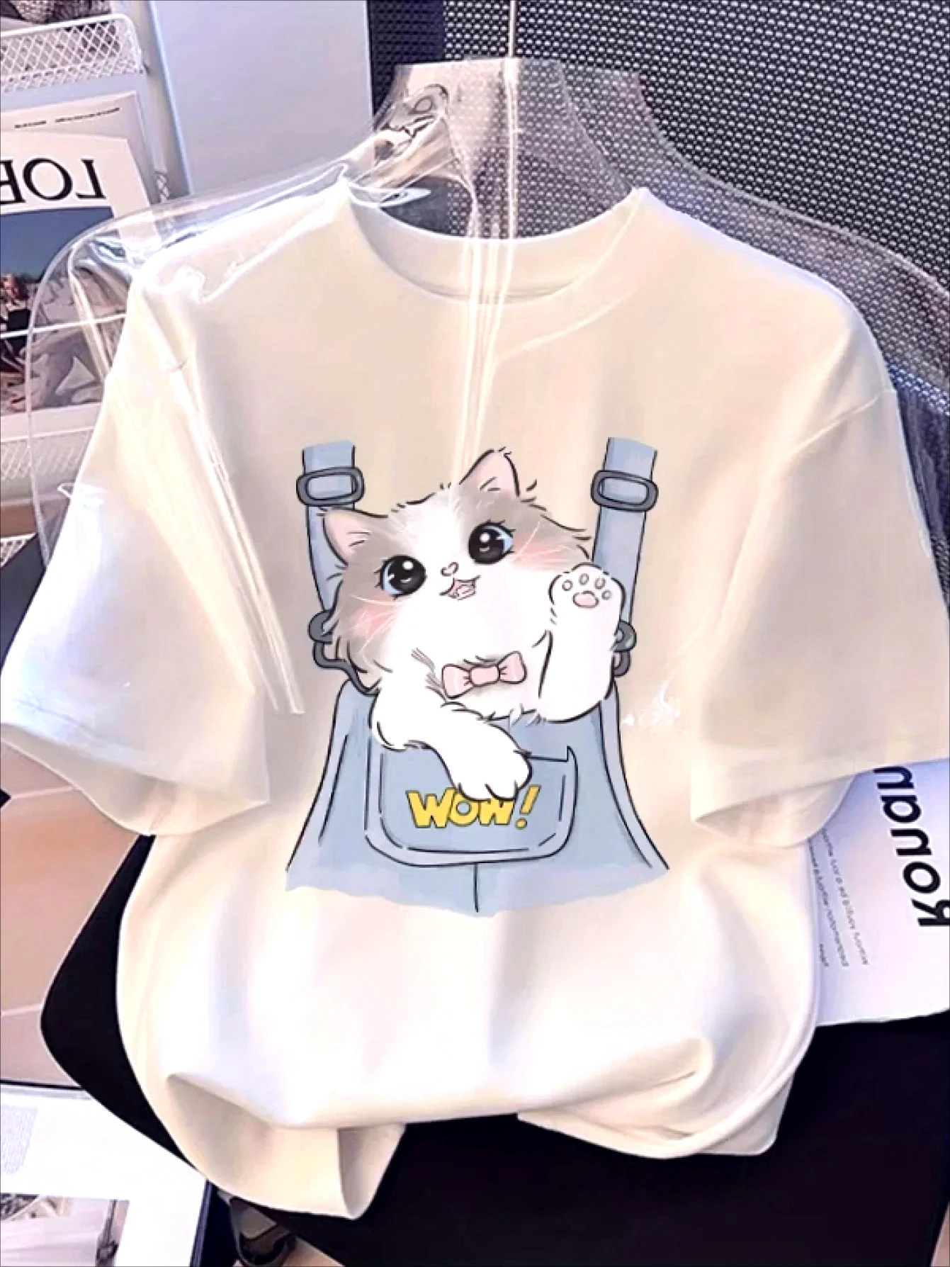New Style Cat-pattern Short-sleeved Shirt Comfortable Fashionable Printed T-shirt for Both Women Cute Short-sleeved Casual Tops