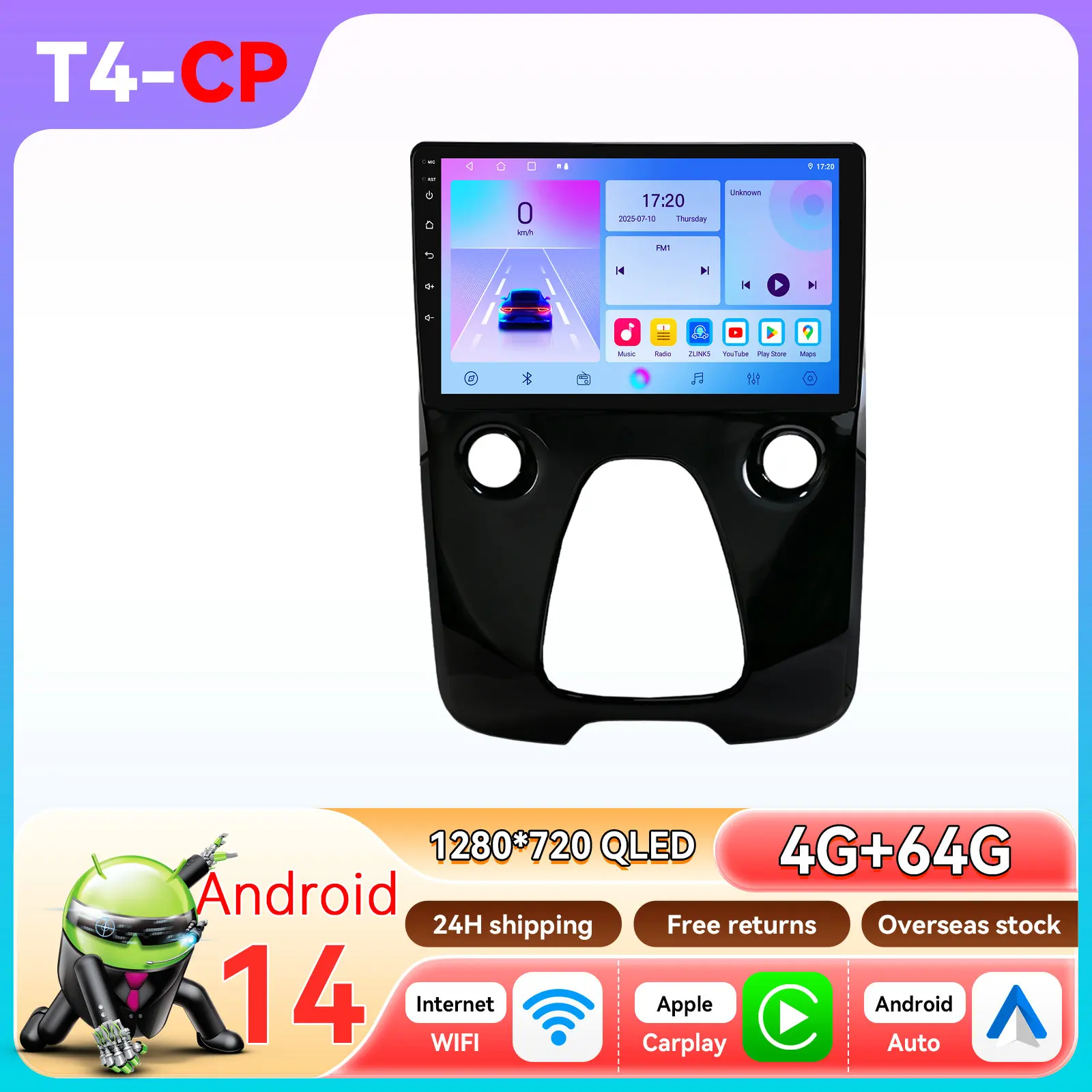 Android 14 autoradio voor Peugeot 108 Citroen C1 II Toyota Aygo B40 2014 - 2021 Draadloos CarPlay Auto Intelligente systemen Autoradio Multimedia 2Din 360 Camera RDS DSP Scherm 4G Wifi Bluetooth Head