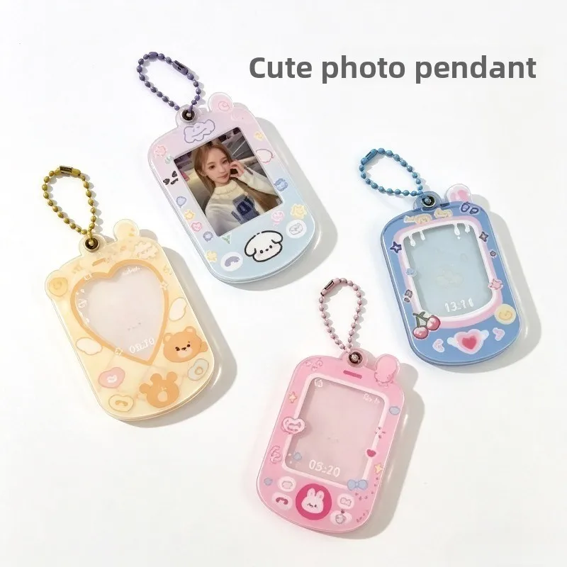 Magnetic 1 Inch ID Photo Card Holder for Phone – Acrylic Hard Sleeve Keychain Bag Charm for Backpack