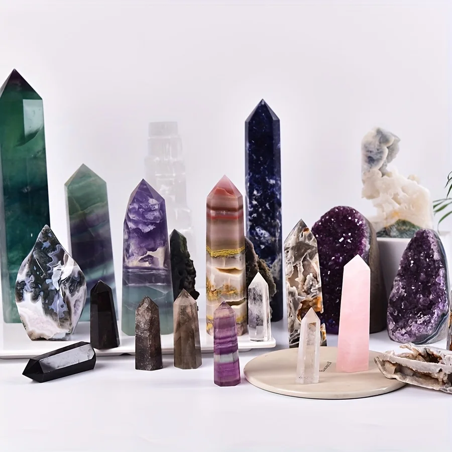 Mixed Crystal Decorative Stones – Natural Freeform Spheres, Obelisks & Palm Stones in 2lb/4lb/6lb/8lb Sets | Unique Specimen Gif view 6