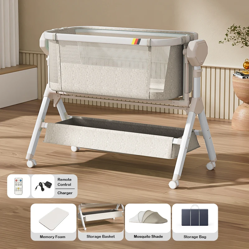 

Folding cribs Baby bed Switch large bed Multifunctional infants and young children to move new baby bed for free delivery