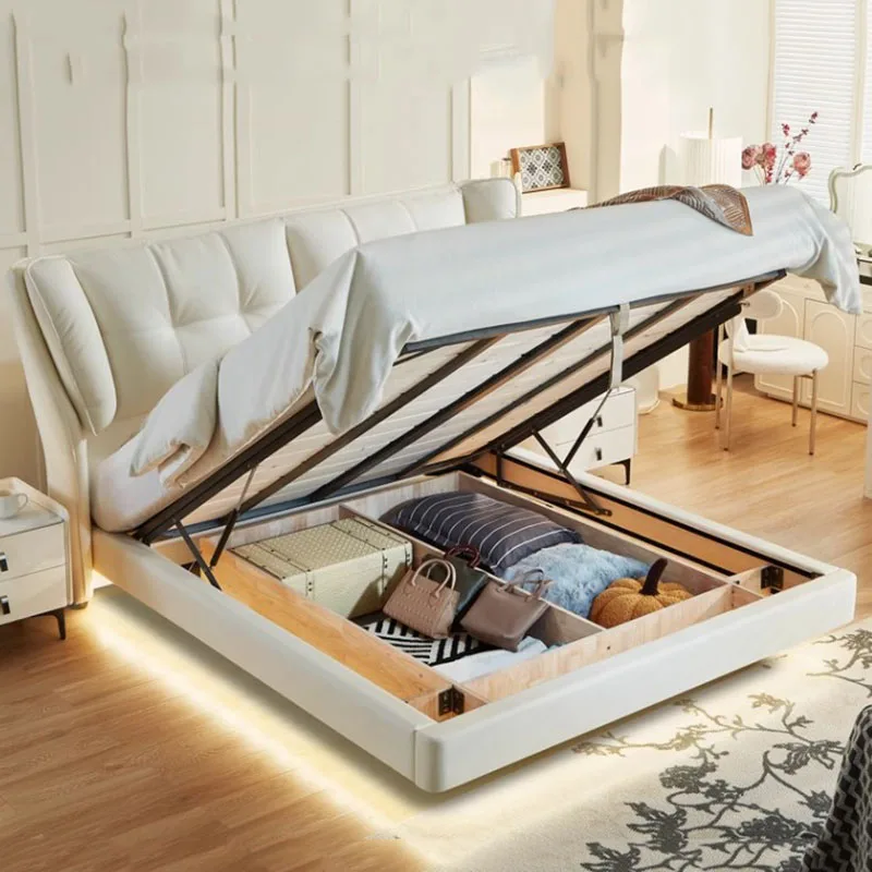 

High End modern Bed Frames Queen White aesthetic Wood Platform Twin Bed Frame Full Size Sleeping Letto Matrimoniale Furniture