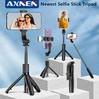 AXNEN L21 Selfie Stick Stand for Cell Phone Gopro Action Camera Monopod Tripod with Wireless Remote Control, Optional Fill Light