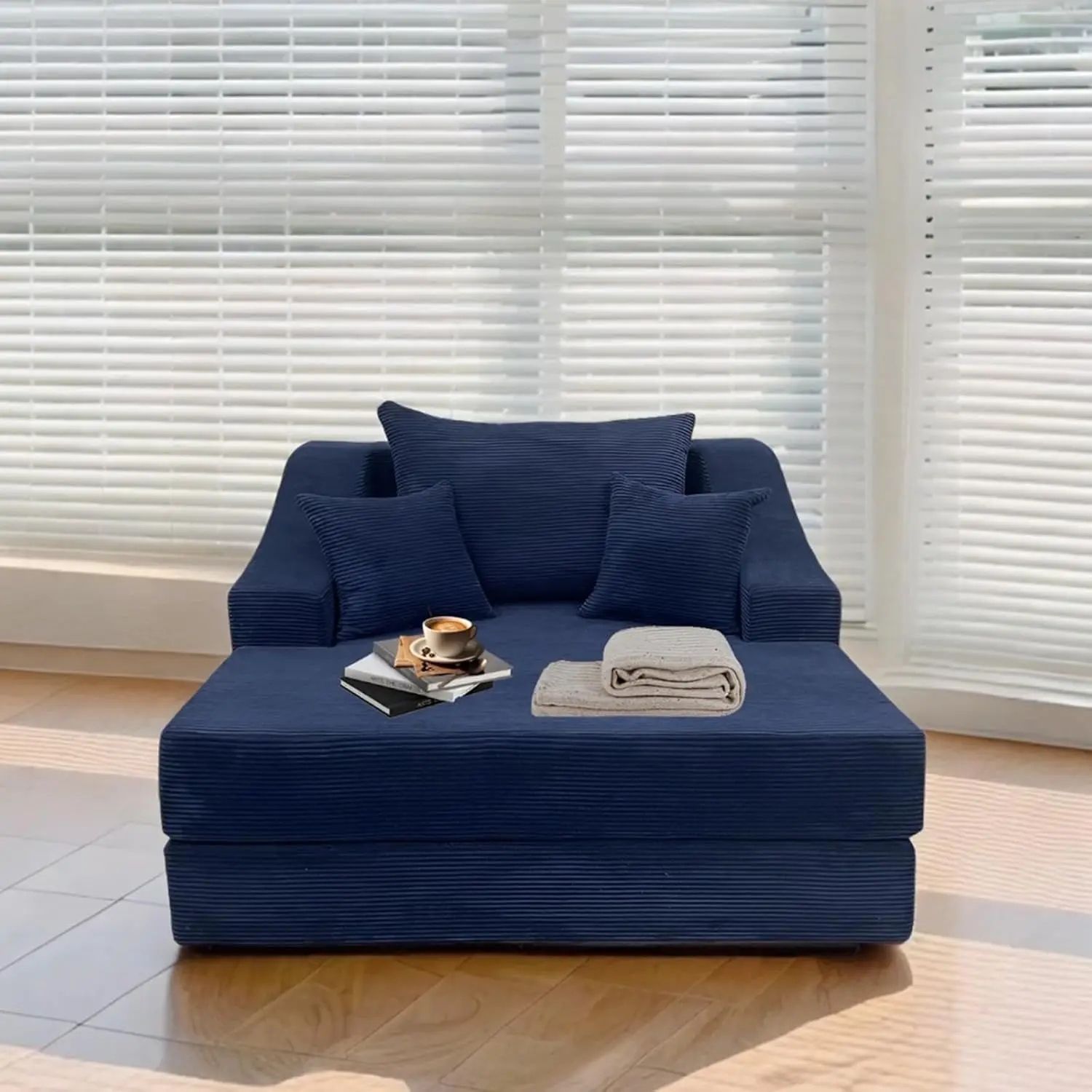 

Oversized Chaise Lounge Chair Indoor, Modern Oversized Chair With 3 Pillows, Comfy Plush Couch Sofa Beds For Living Room,