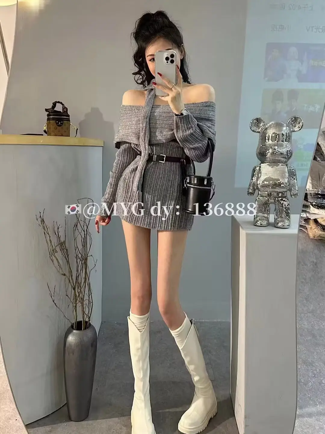 Sweaters Jumpers Pullovers Woman Teen Contrasting Business Look Concert Festival Daily Alternative Rock Band Punk Grunge Y2K Fit view 3