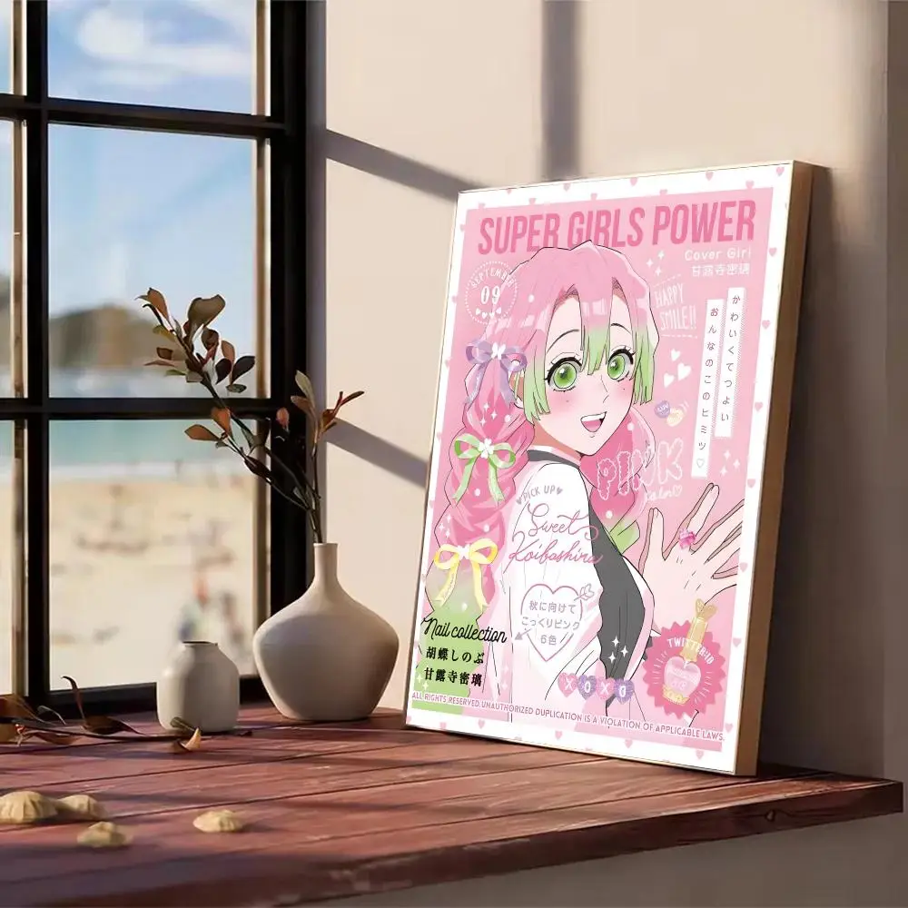 Póster de Anime Mitsuri Kanroji D-Demon Slayer, imágenes para habitación, hogar, dormitorio, decoración de pared Interior, pintura en lienzo, póster artístico Mural