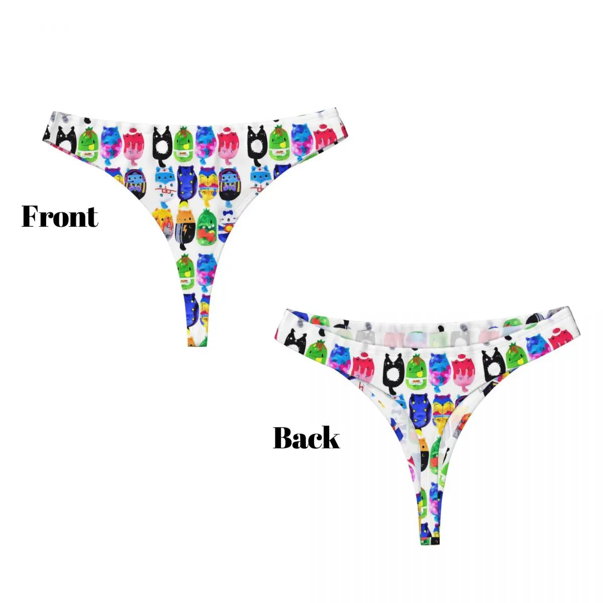 Custom Cats Vs Pickles Mystery Bag Plush, Assorted Styles G-string Panties Breathable Women Stretch Thongs Comfort Underwear