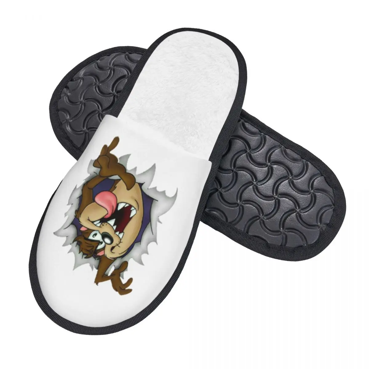 Custom Tasmanian Devil House Slippers Women Comfy Memory Foam Taz Cartoon Comic Slip On Bedroom Slipper Shoes