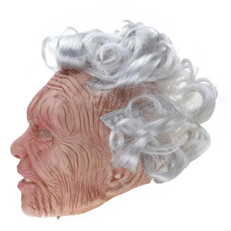 

N84E Old Man Wrinkle Mask Masquerade Face Mask Cos-play Prop for Boys