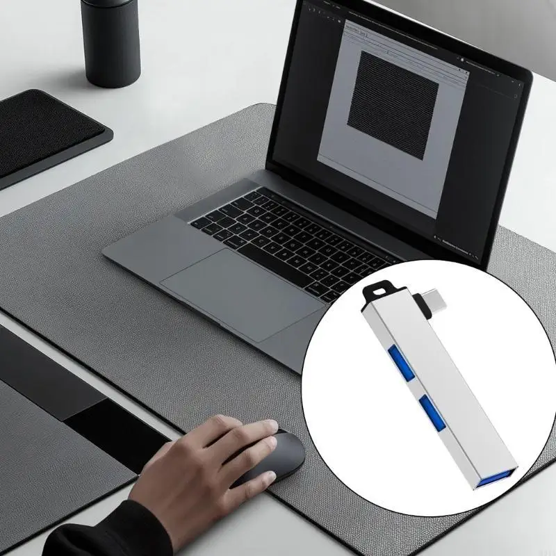 W91A Ligero Cuble C tipo C con 1 puerto USB3.0 y 2 puertos USB2.0, para viajar y uso aluminio uso diario