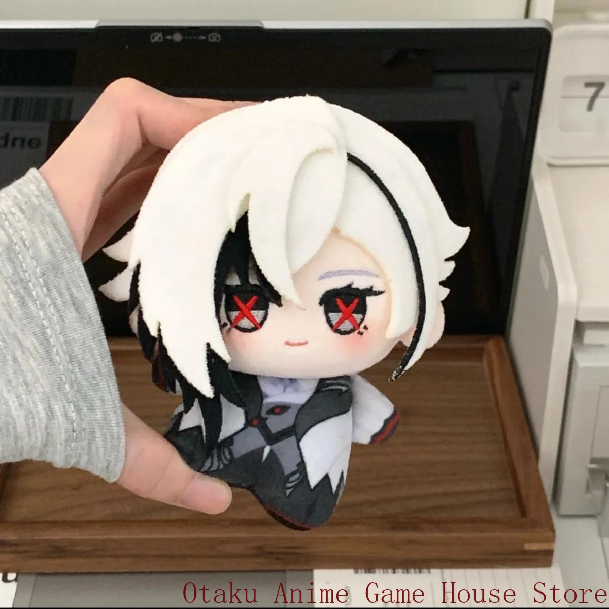 10cm Genshin Impact Arlecchino Kawaii Plush Doll Anime Stuffed Toy Cotton Figure Keychain Pendant Birthday Gift Xmas Cosplay