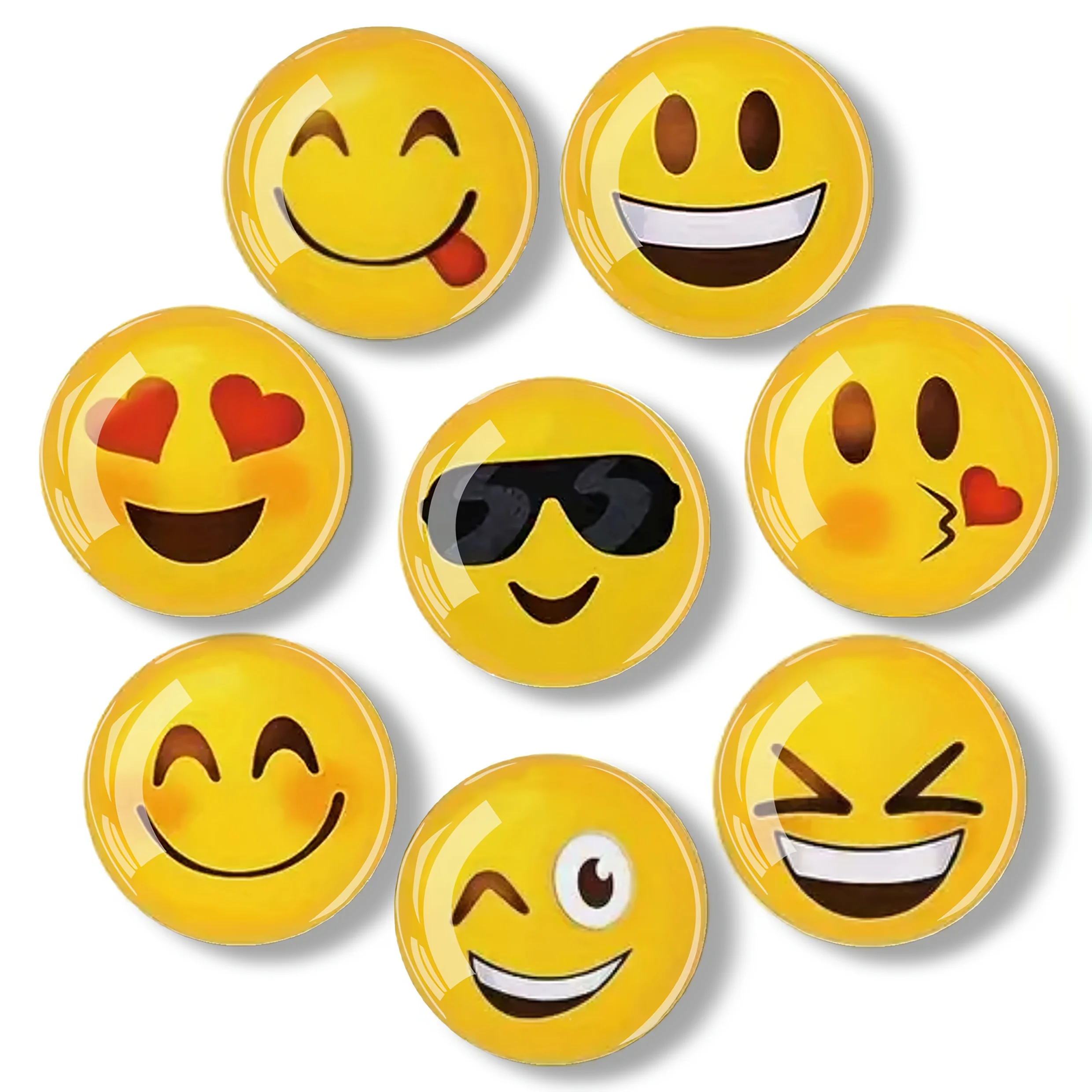 8pcs Happy Faces fridge magnets Refrigerator Magnet, Cute Decorative Magnets, Office Kitchen Magnets, Locker Magnets