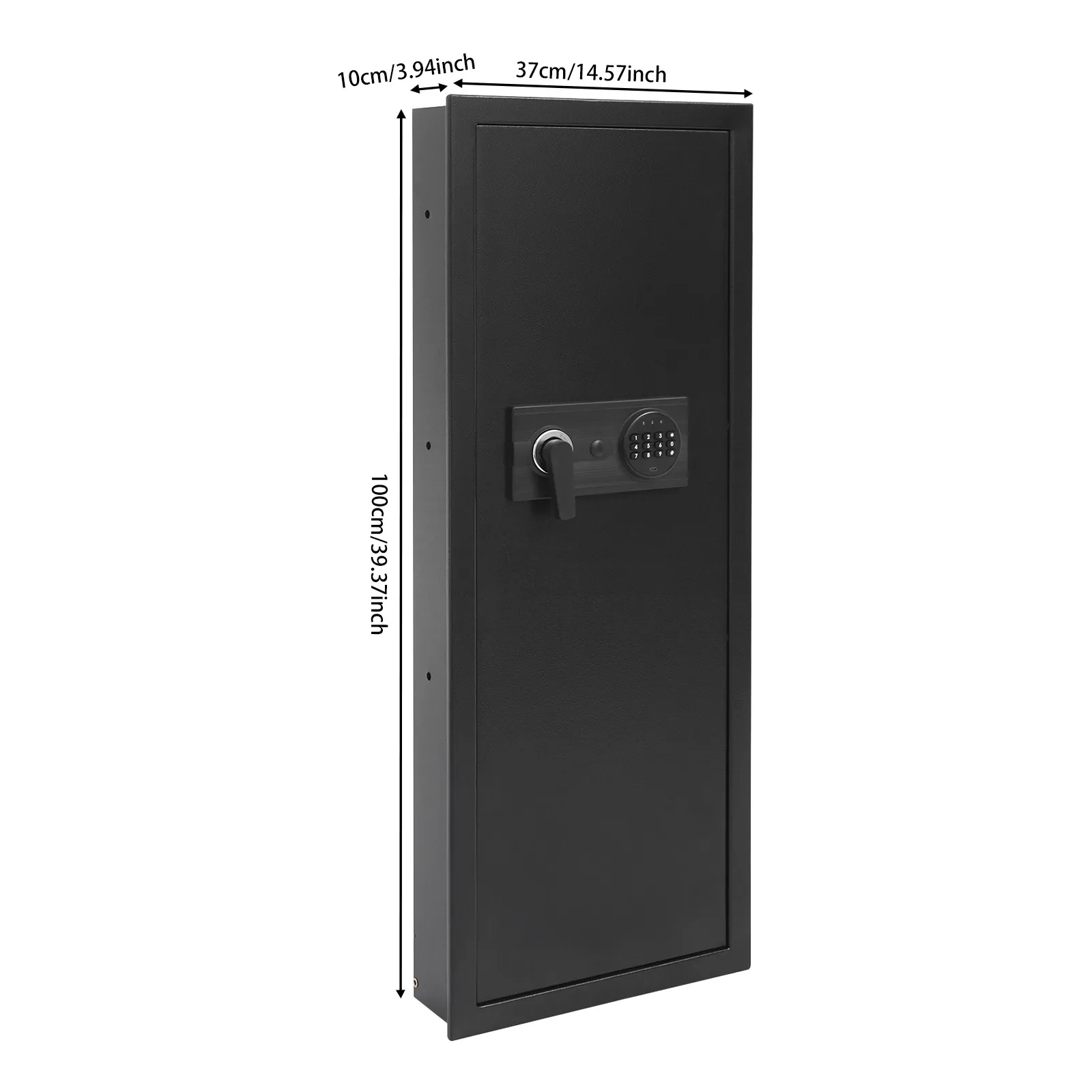 Armoire de sécurité moderne en acier renforcé, mur caché, 14,57 x 3,94 x 39,37 pouces, avec 2 clés