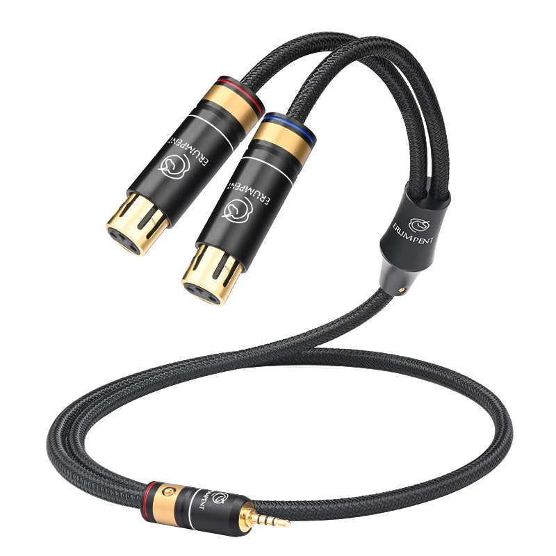 ATAUDIO Hi-End 6N OCC 2,5 mm auf 2XLR Audiokabel für Mixer-Verstärker 2,5 symmetrisches 2,5 mm Stecker auf 2XLR Stecker/Buchse HiFi-Kabel 4