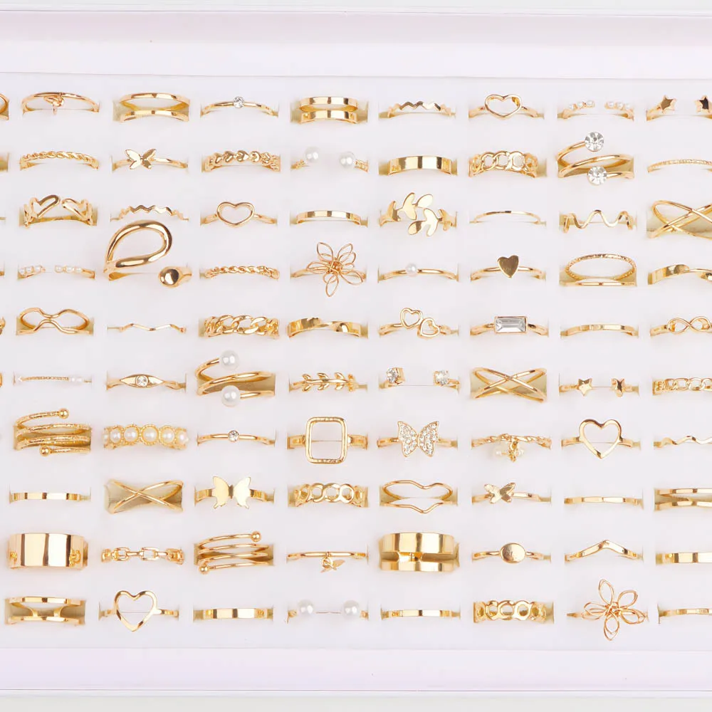 20/30/50 قطعة/الوحدة سحر الموضة رائعة فراشة الأفعى هندسية الجوف خواتم للنساء ارتداء اليومي مزيج نمط الكمال هدية حفلة #3