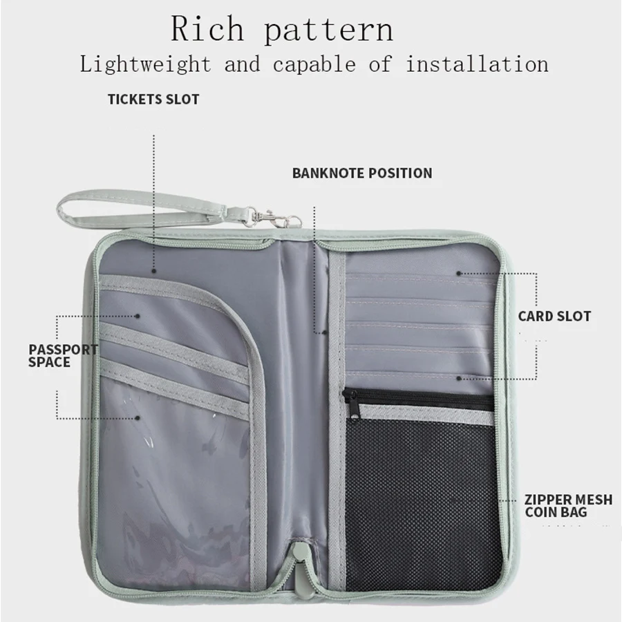 1 Pcs Travel Wallet RFID Blocking Family Passport Holder Carry Storage Case Passport Holder Cash Document Organizer for Cards/Ti