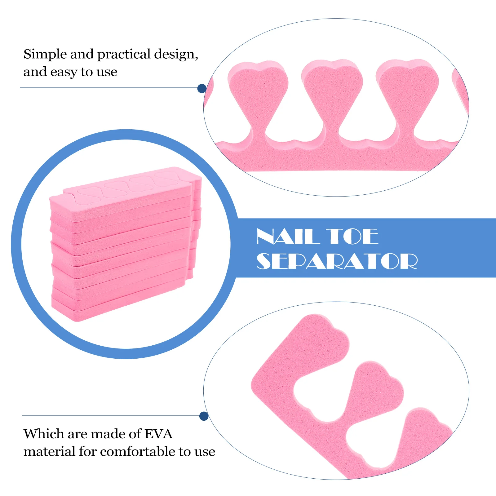 

100pcs Toe Separators Nail Tools Foam Pedicure Finger Splitter Easy Access Practical Design Nail Toe Separator