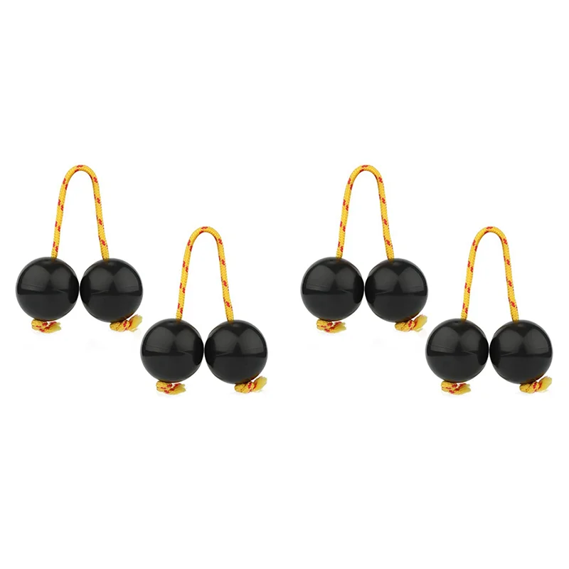 2 pares de bolas de ritmo, instrumentos de copa agitadora, sonajeros africanos clásicos, instrumentos de percusión manual (negro)