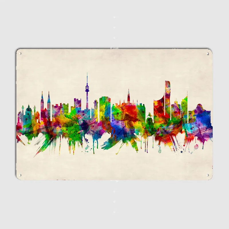 Vienna Austria Skyline Poster Metal Sign Bedroom Indoor Outdoor Home Decor Bar Custom Posters Wall Room Decorations
