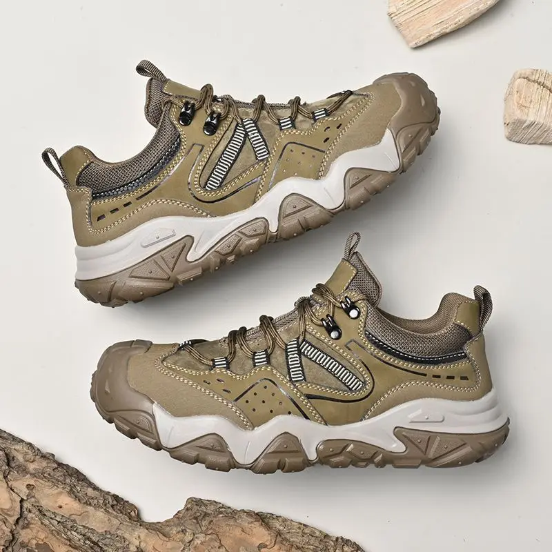 2026 New Trend Spring/Autumn  Outdoor Boots Mens Thick Soled Thick Bottom Trekking Boots Anti-Slippery Climbing Hiking Shoes man
