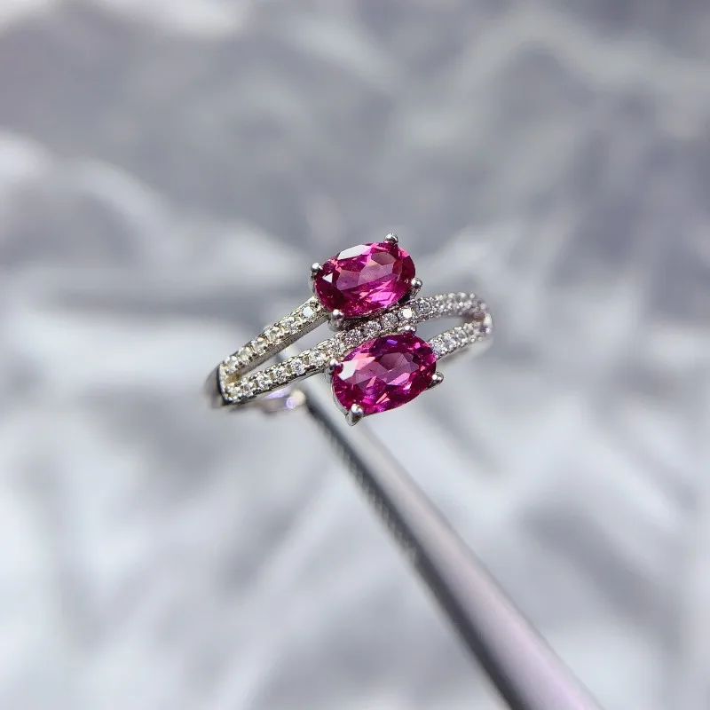 

Brilliant Natural Pyrope Garnet Ring 4x6mm VVS Grade Garnet Silver Ring Gemstone Jewelry