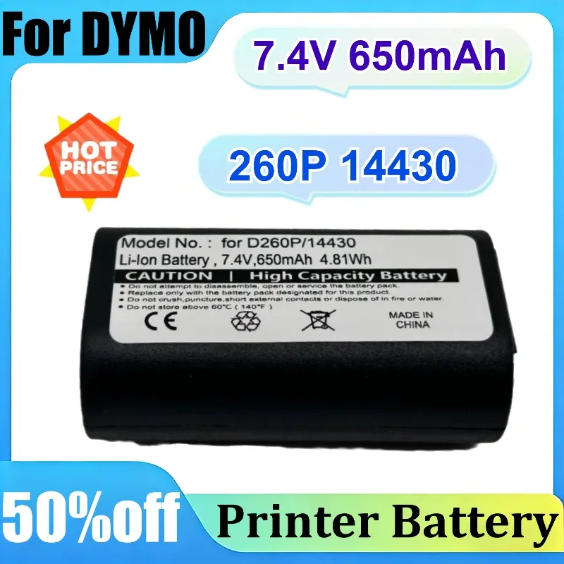 

For DYMO 260P 14430 1758458 S0895880 Label Printer 7.4V 650mAh Replacement Battery