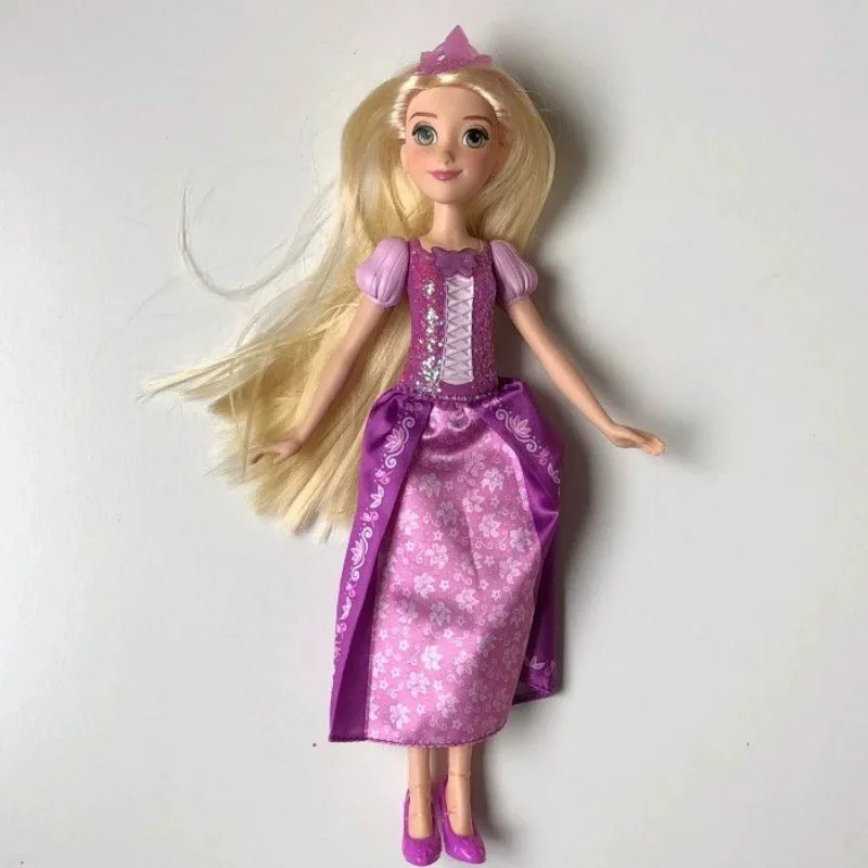 Disney-Muñeca de pelo largo Ariel Rapunzel Moana, juguete de 30cm, con sonido claro, Princesa, sirena, para regalo de cumpleaños