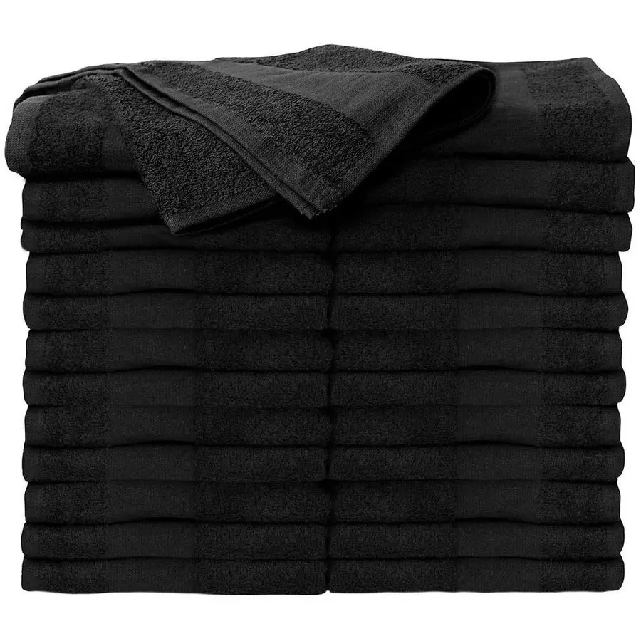 

Premium Bleach Tough Salon Towels, Black, 100 Cotton, BleachProof Towels, Stain Resistant, 16 W x 27 L, 24Count