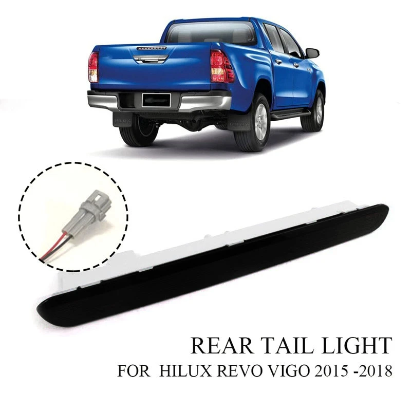 

Third 3Rd Brake Light, LED Stop Lamp For Toyota Hilux Revo Vigo 2015 2016 2017 2018 2019 Rear Bumper Reflector, Black