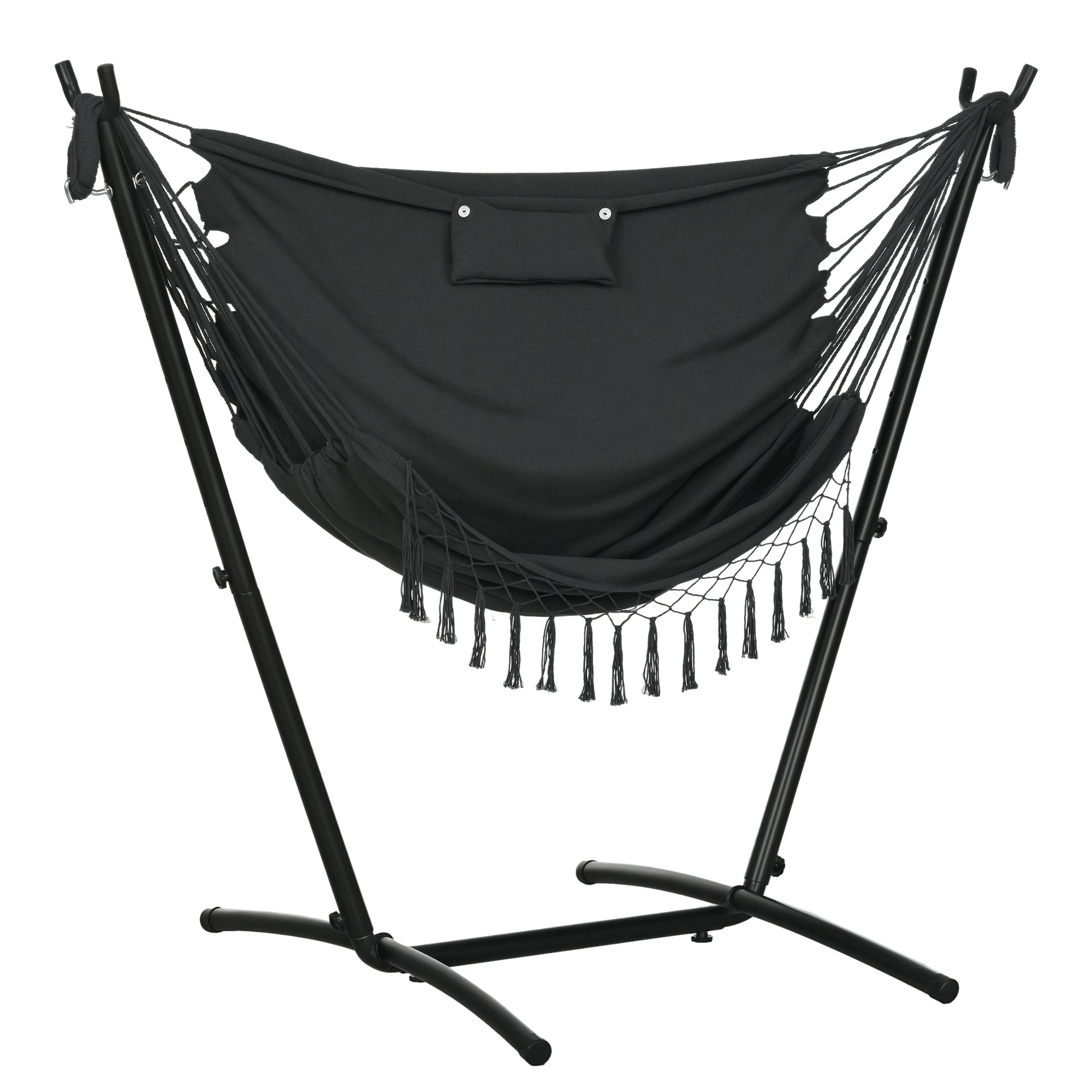 Outsunny Hammock Chair (with Stand), Hammock Swing (with Phone Holder), Headrest