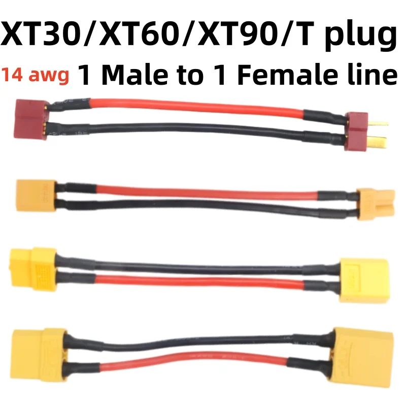 

1PCS 14AWG Silicone Wire 10cm XT60 XT30 XT90 T Plug Female to Male Adapter Connector for RC Lipo Battery