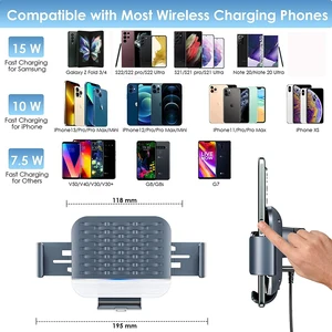 شاحن سيارة لاسلكي 2 لفائف لجهاز Galaxy Z Fold 5 4 3 2 S23 Ultra S21 S22 Note 20 10 iPhone 14 13 12 Pro Max شحن سريع للهاتف حامل هاتف تثبيت السيارة لإصلاح تلقائي للتهوية هواء لوحة القيادة حامل الهاتف أفضل 10 مبيعات لوحة رئيسية سامسونج TV 43 - No9