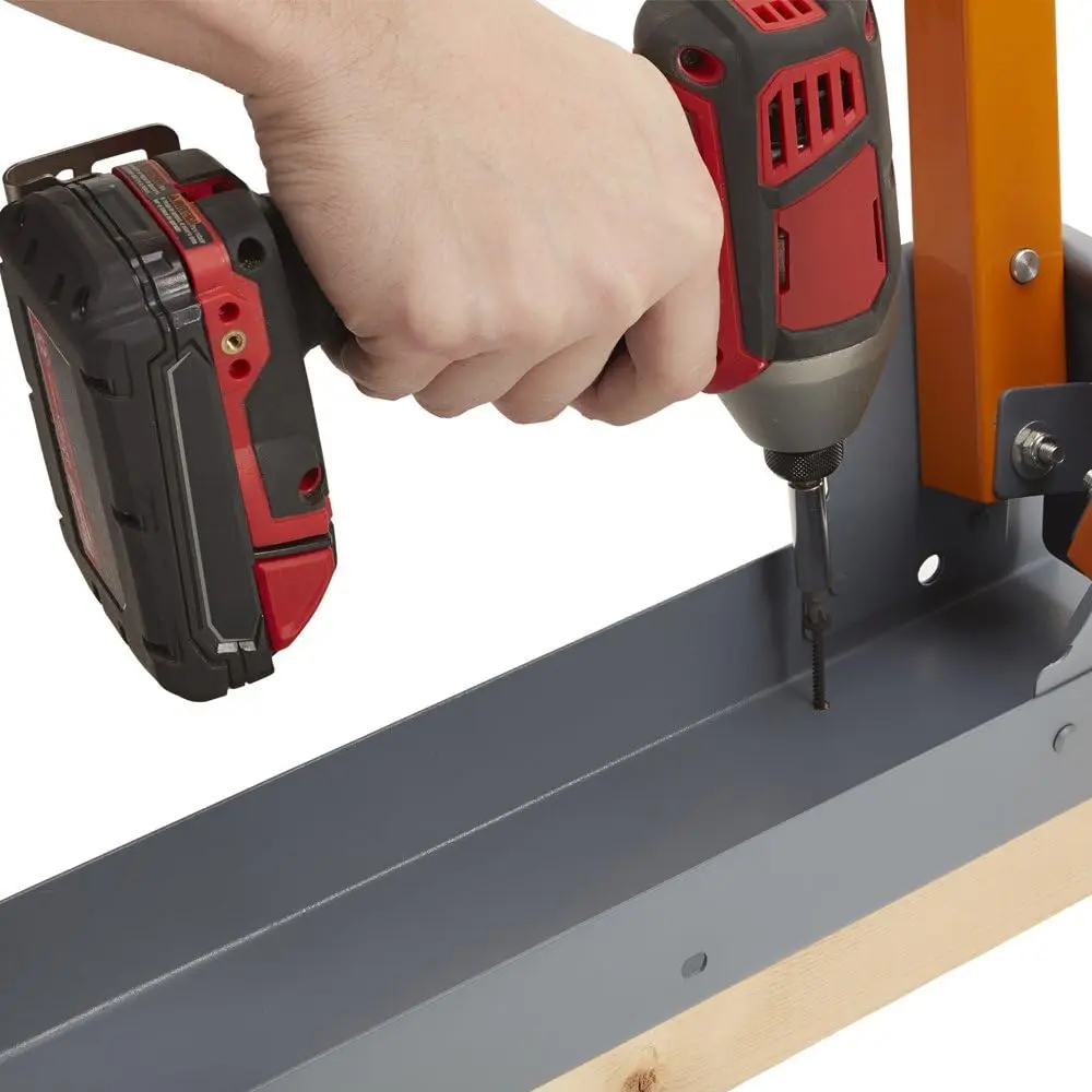 Sawhorses pieghevoli in acciaio PM-3300T – Set di 2 supporti per carichi pesanti – Pre-assemblato, arancione, 33"·Vendita diretta in fabbrica