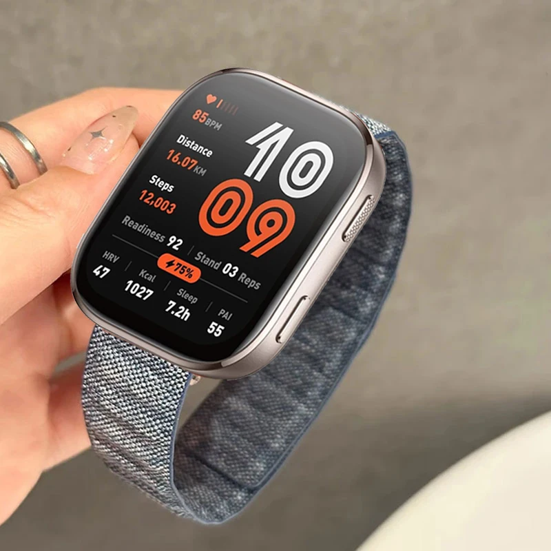 20 مللي متر 22 مللي متر نايلون دينم مغناطيسي لـ Amazfit Bip 6 5 3 حزام لـ Amazfit Balance 2/GTR GTS 2 3 4/الفهد Pro-Round/Active 2 مربع