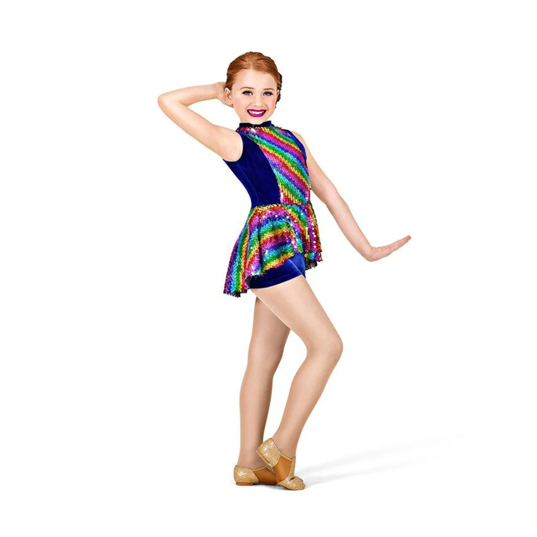 

Children's Jazz Dance Show Costume Colorful Sequin Skating One-piece Dress Walking Ice Performance Clothes