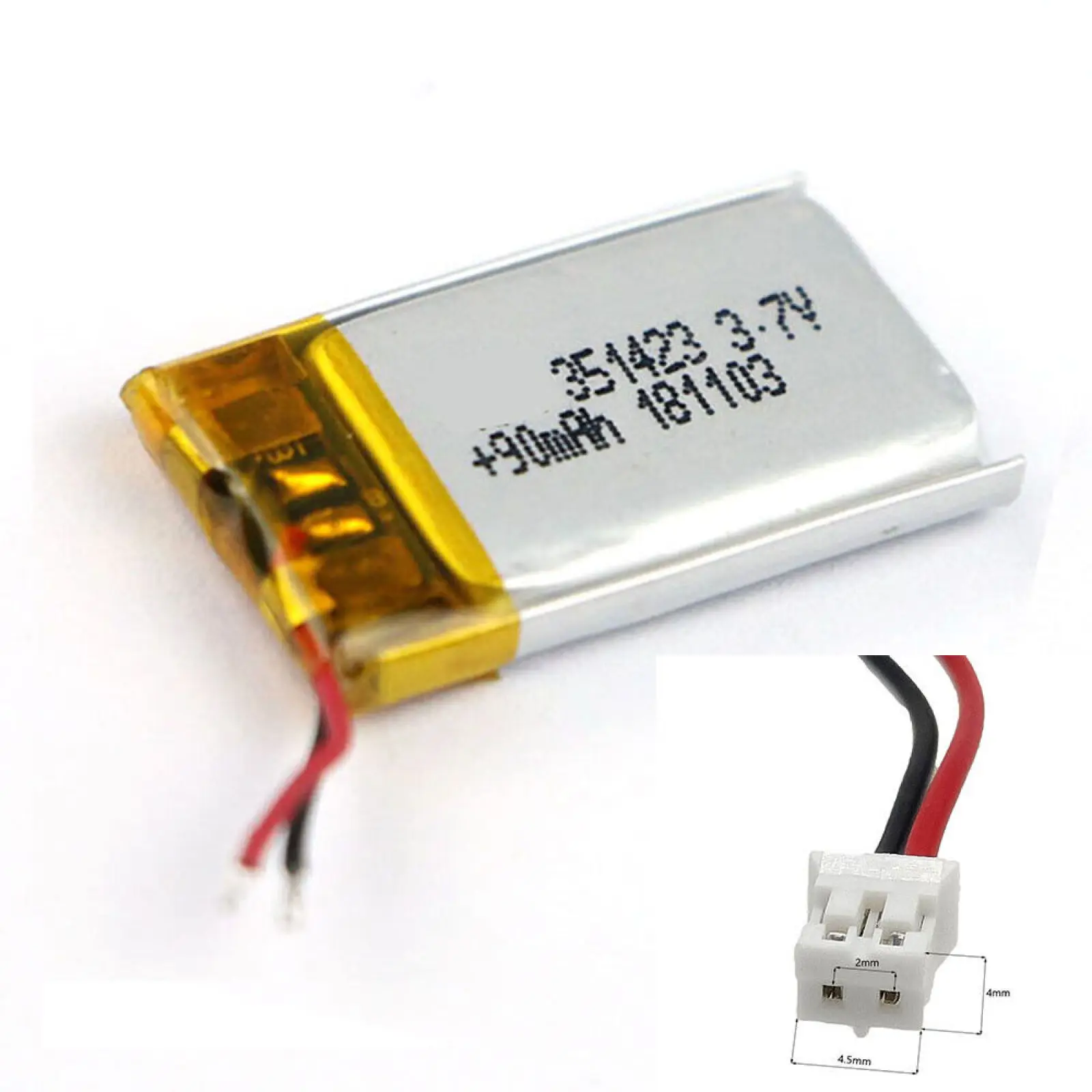 3.7V 90Mah 351423 L…