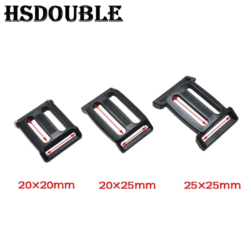 10 Pcs/Pack Plastic Multi-function Tri-Glide Slider Adjust Arched Buckle for Ourdoor Backpack Bags Webbing