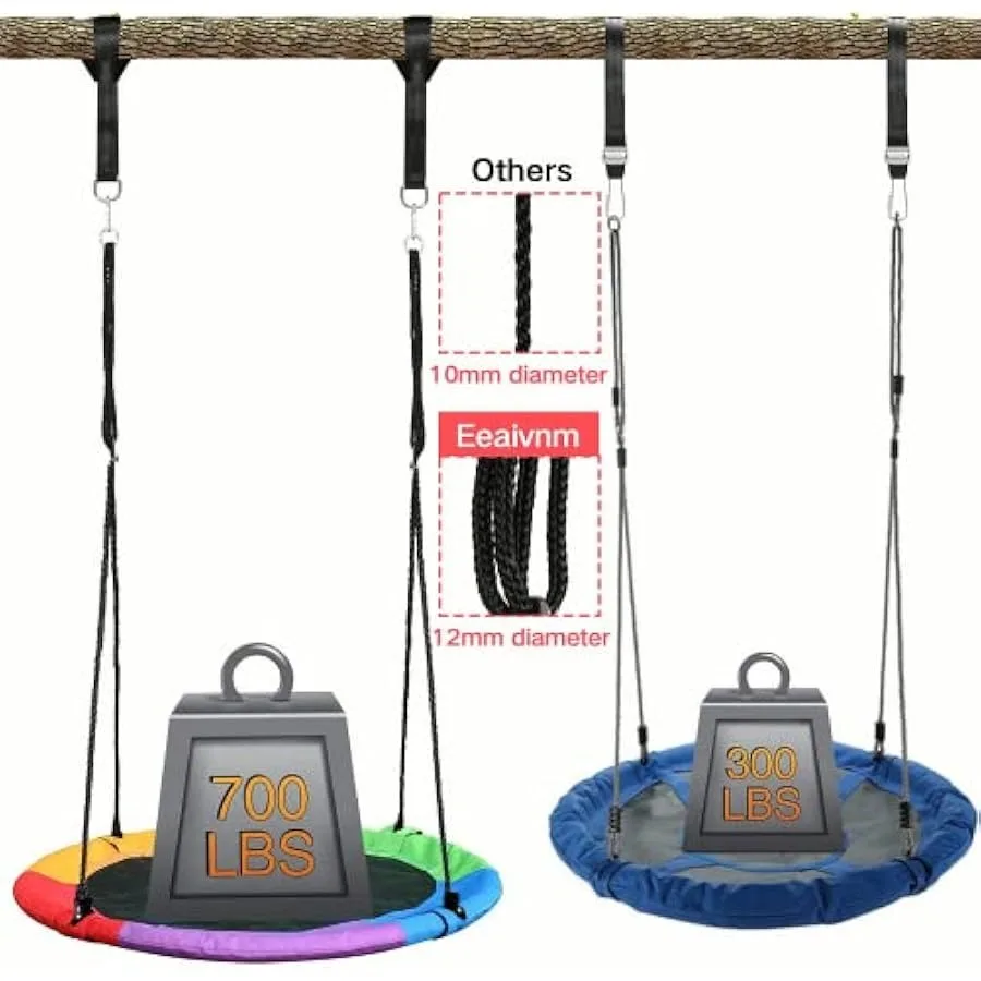 40 "conjunto de balanço de árvore adultos 700lbs capacidade de peso plataforma balanços tiras de suspensão cordas multi-fio ajustáveis ao ar livre colorido