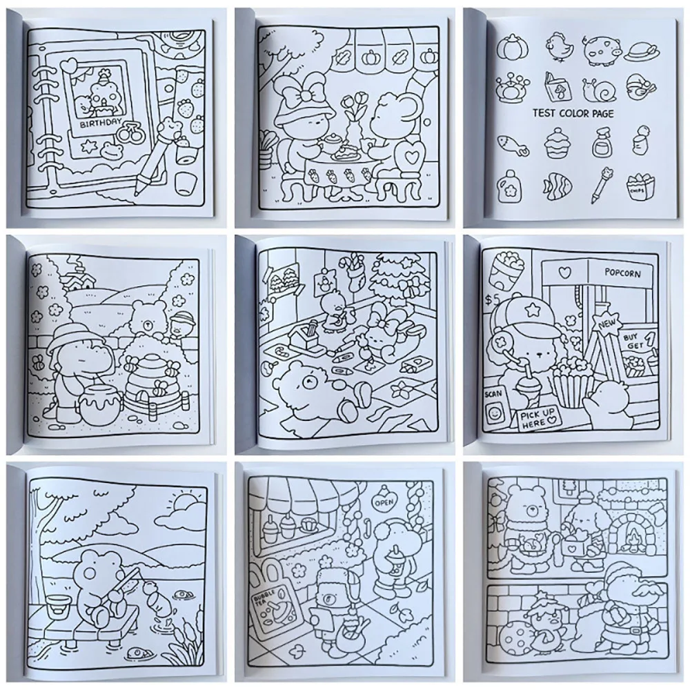 Cute Family Warm Color Graffiti Book, Children's and Preschool Puzzle Drawing Book