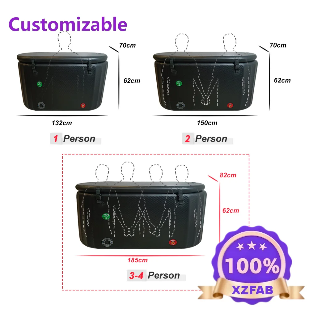 Factory Direct 2026 Inflatable Ice Bath Tub Cold Bath Bathtub Pool Drop Stitch Portable Pvc Folding Cold Plunge Home Spa