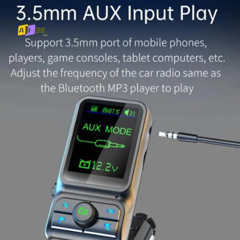 

A03E-QC3.0 Автомобильный Bluetooth MP3-плеер с быстрой зарядкой FM-передатчик HD с цветным экраном Автомобильные принадлежности
