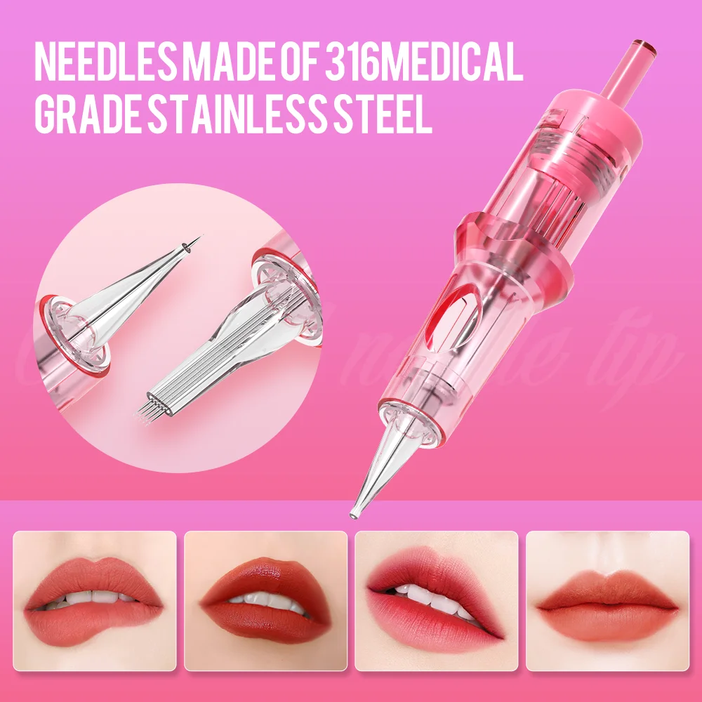 Ambition 1RL 20pcs Pink Tattoo Cartridge Needle Size 0.2mm 0.25mm 0.3mm 0.35mm Round Liner Mix Needle for Tattoo Machine Supply