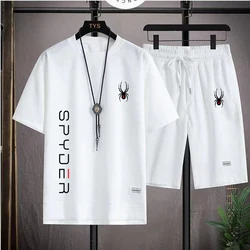 Traje de Boutique para hombre, camisetas de manga corta con cuello redondo y pantalones cortos deportivos, conjuntos de trajes casuales de tendencia de verano, traje de 2 piezas para hombre