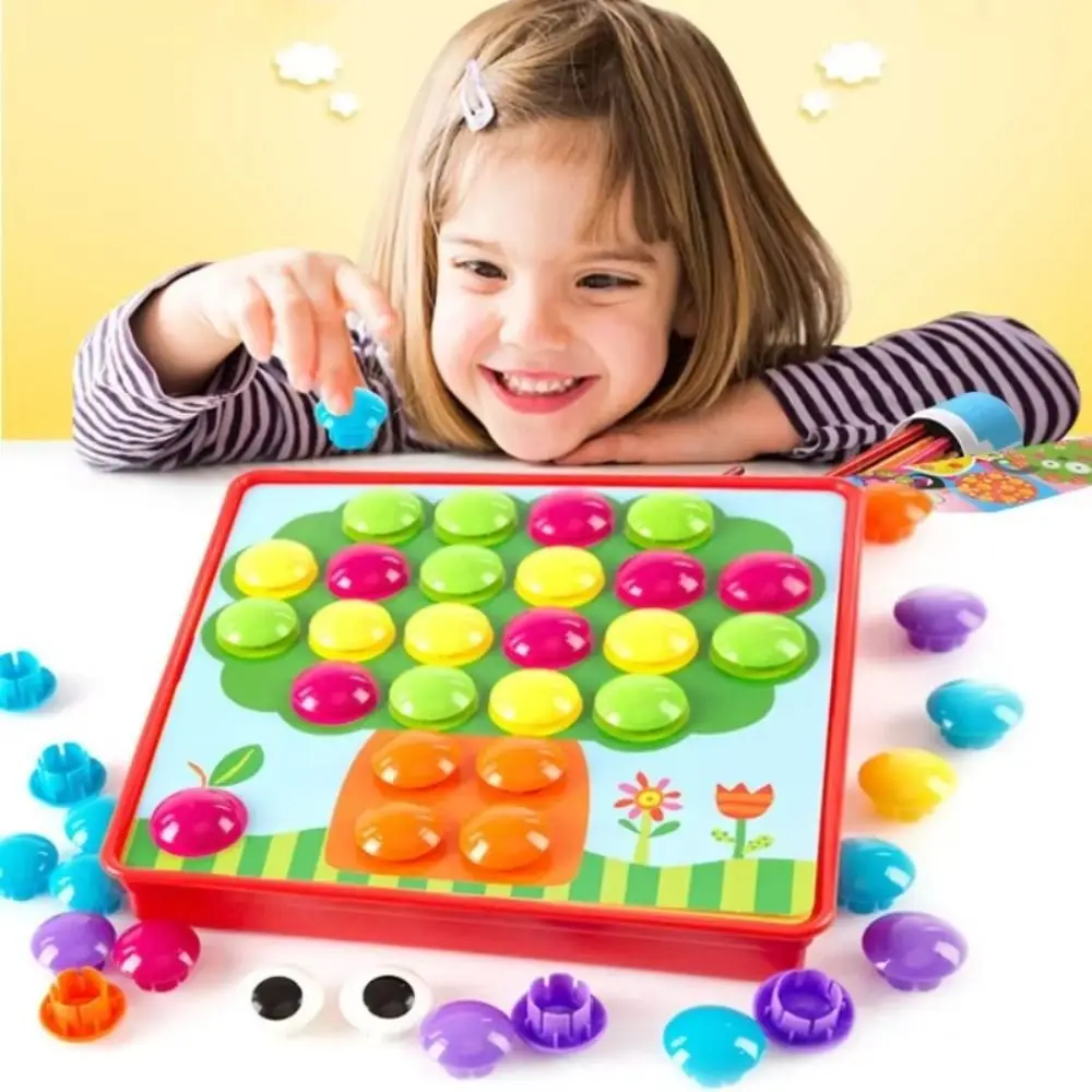 

Cartoon Animal Mushroom Nail Puzzle Cute DIY Jigsaw Board Learning Cognition Funny Color Matching Puzzles Children Gift