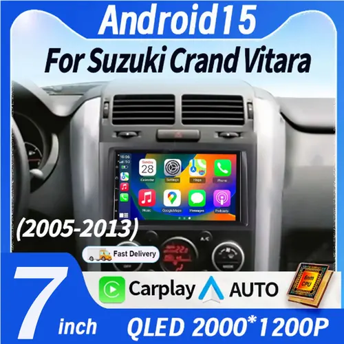 Imagen 1 del producto 7 pulgadas para Suzuki Grand Vitara 3 2005 - 2015 2K 12 + 256 QLED Android 15 CarPlay Radio de coche reproductor de vídeo Multimedia GPS cabeza estéreo
