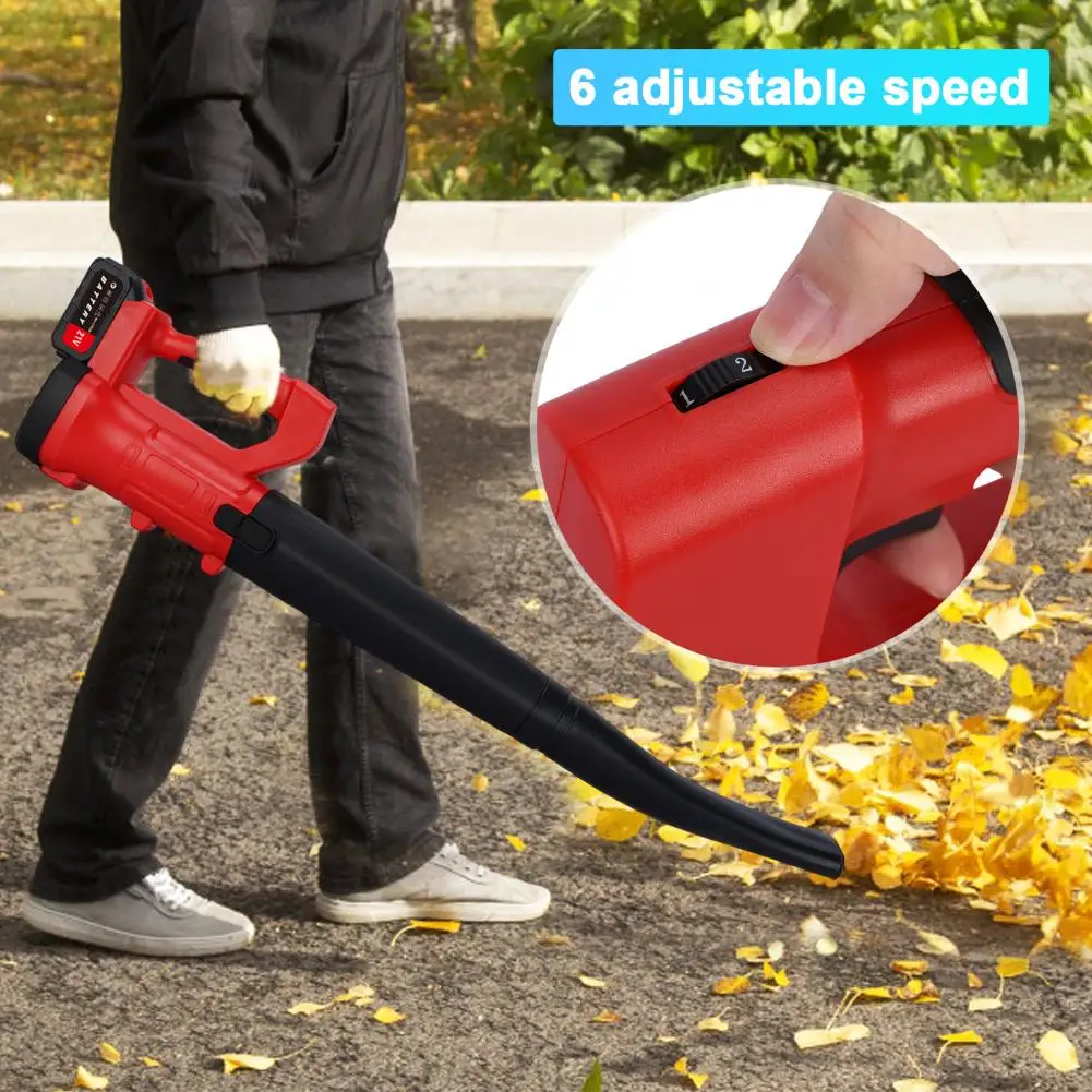 Electric Leaf Blower Cordless, 6-Gear Handheld Dust Blower With 2 Batteries And 1 Charger, Low Noise Leaf Blower For Lawn Care