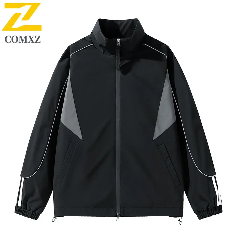 

COMXZ классическая байкерская куртка с цветными блоками, свободная уличная уличная мужская куртка для езды на велосипеде, рабочая дышащая устойчивая к царапинам верхняя одежда