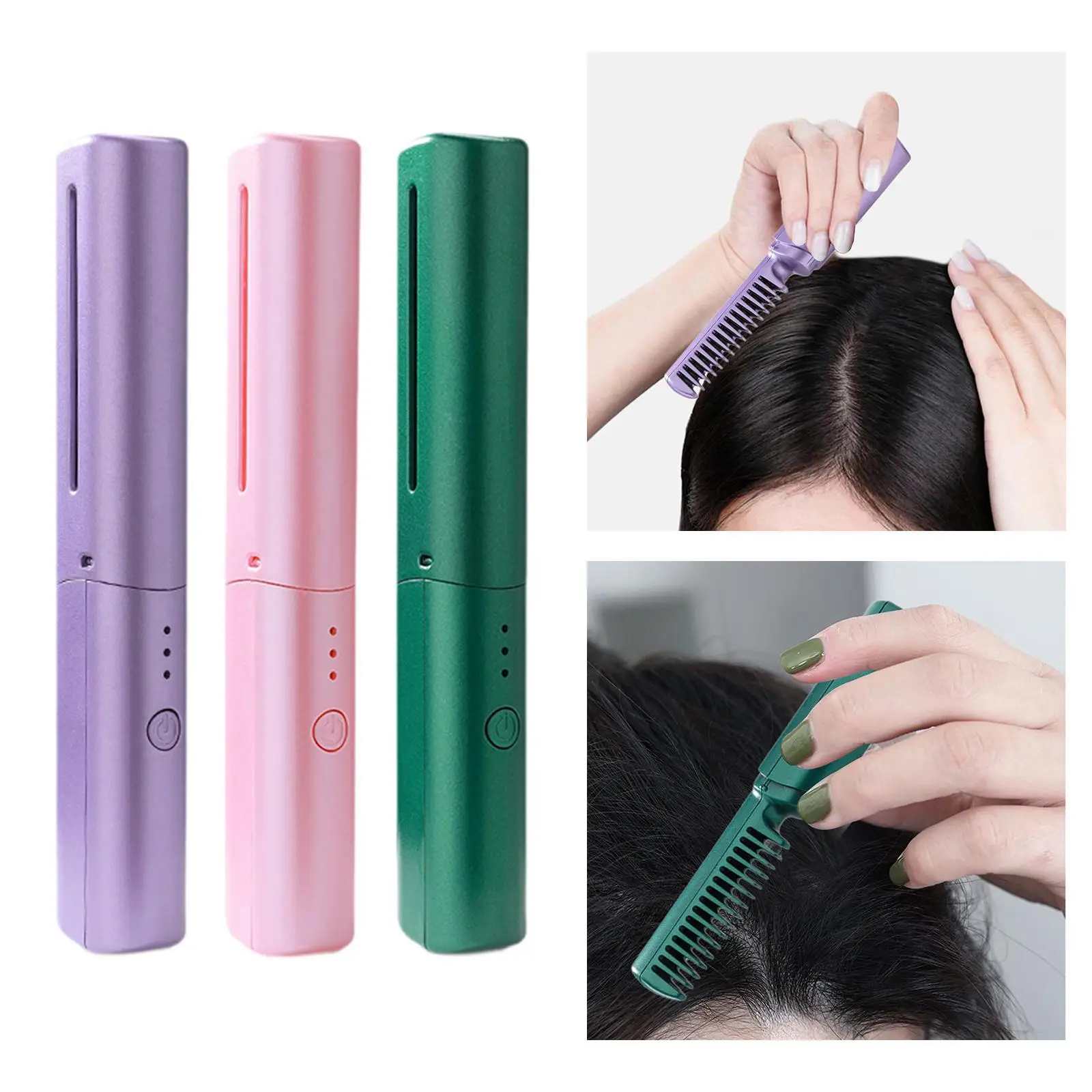 Hair Straightener Straightening Comb Fast Heated Presents Curling Iron Travel Comb for Office Stage Performance,Outdoor